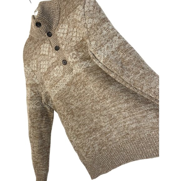 Banana Republic Merino Wool Henley Sweater Fair Isle RK10652 EUC Pullover - Picture 1 of 7